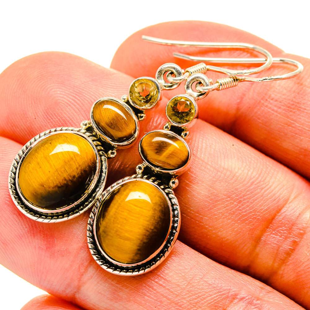 Tiger Eye Earrings handcrafted by Ana Silver Co - EARR415324