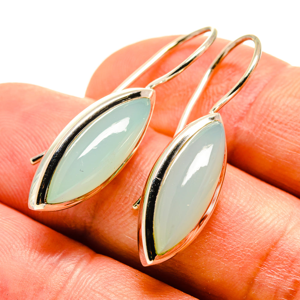 Aqua Chalcedony Earrings handcrafted by Ana Silver Co - EARR415326