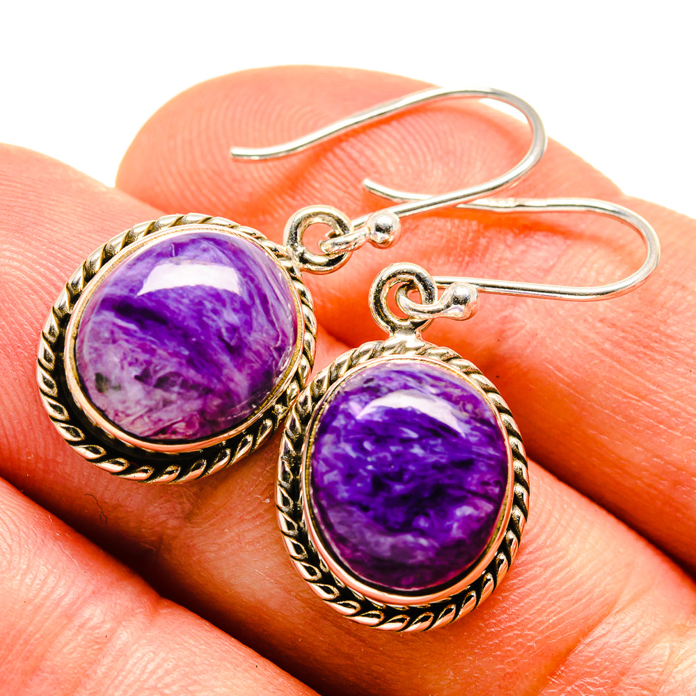 Charoite Earrings handcrafted by Ana Silver Co - EARR415329