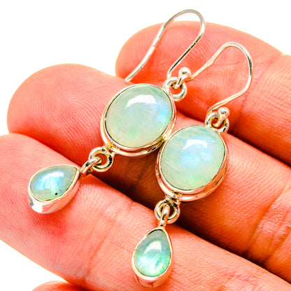 Green Moonstone Earrings handcrafted by Ana Silver Co - EARR415346