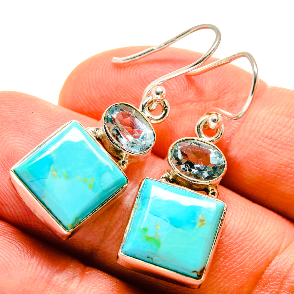 Arizona Turquoise Earrings handcrafted by Ana Silver Co - EARR415353