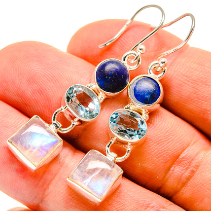 Rainbow Moonstone Earrings handcrafted by Ana Silver Co - EARR415360