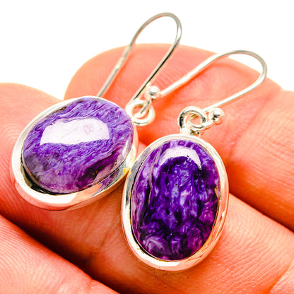 Charoite Earrings handcrafted by Ana Silver Co - EARR415364