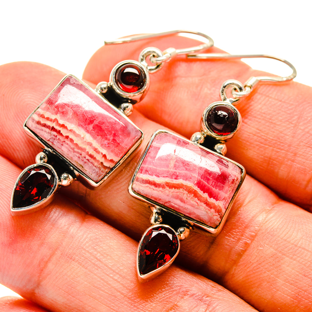 Rhodochrosite Earrings handcrafted by Ana Silver Co - EARR415383