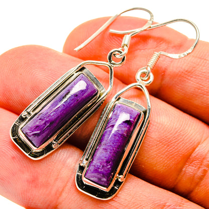 Charoite Earrings handcrafted by Ana Silver Co - EARR415386