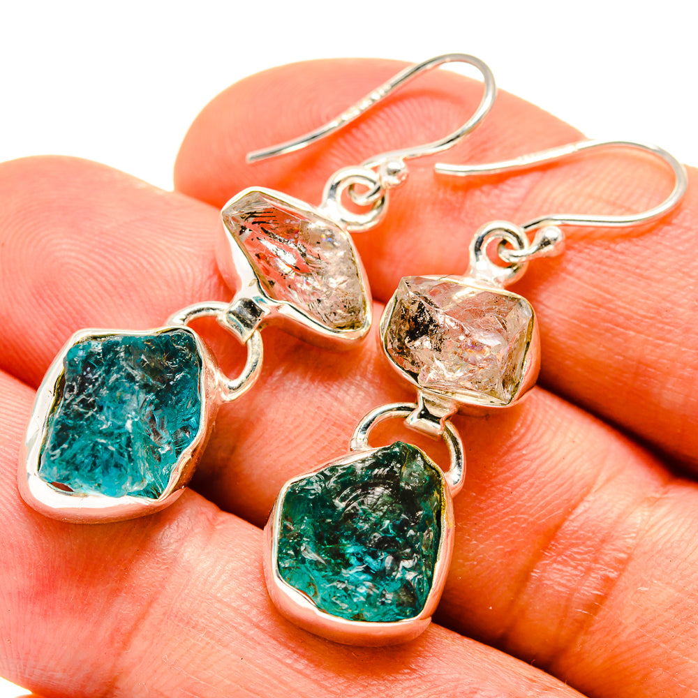 Blue Fluorite Earrings handcrafted by Ana Silver Co - EARR415387