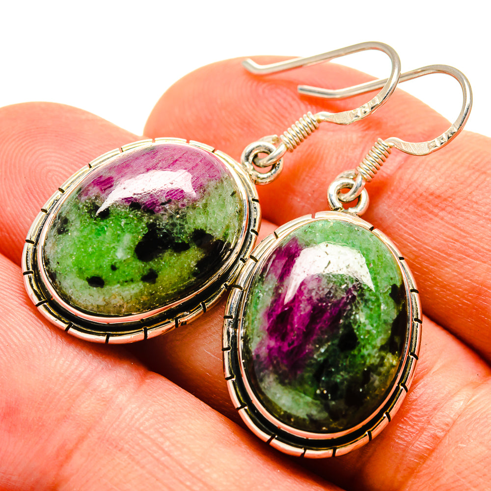 Ruby Zoisite Earrings handcrafted by Ana Silver Co - EARR415404