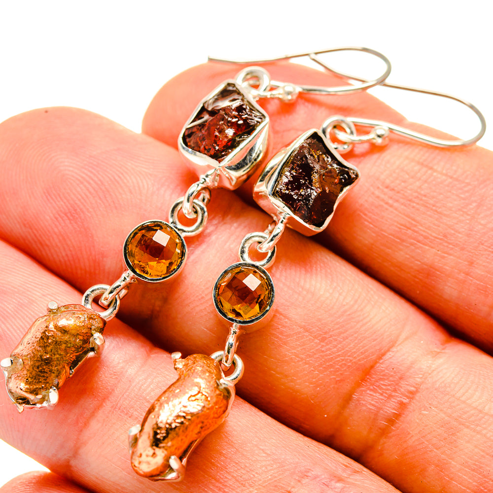 Garnet Earrings handcrafted by Ana Silver Co - EARR415411