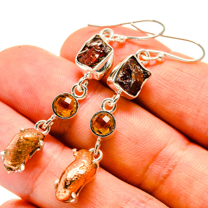 Garnet Earrings handcrafted by Ana Silver Co - EARR415411