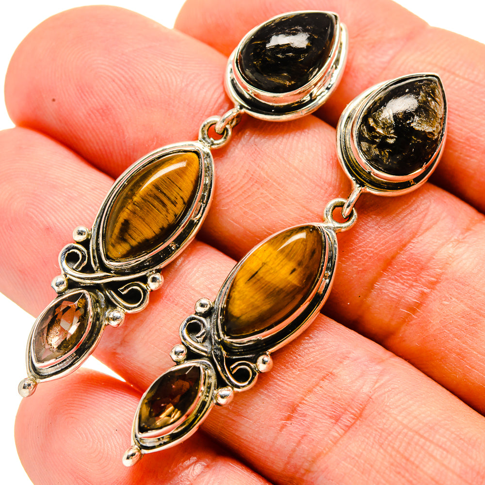 Tiger Eye Earrings handcrafted by Ana Silver Co - EARR415413