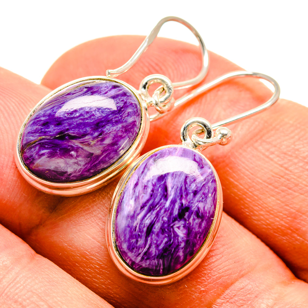 Charoite Earrings handcrafted by Ana Silver Co - EARR415428