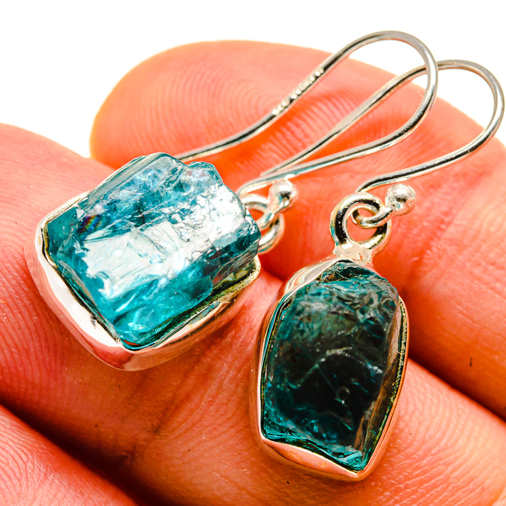 Blue Fluorite Earrings handcrafted by Ana Silver Co - EARR415458