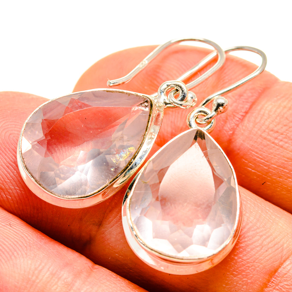Rose Quartz Earrings handcrafted by Ana Silver Co - EARR415461