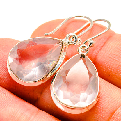 Rose Quartz Earrings handcrafted by Ana Silver Co - EARR415461