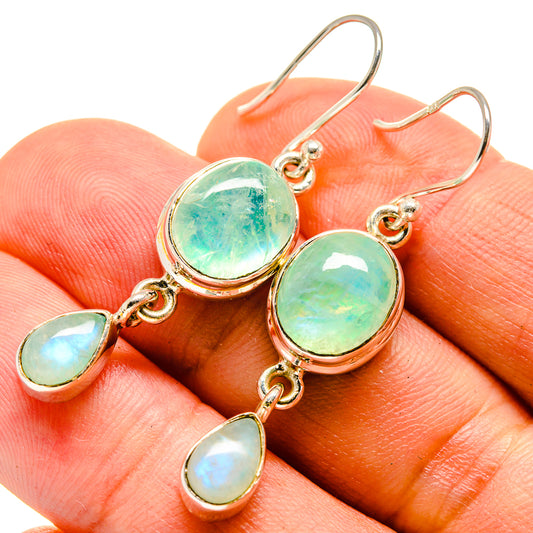 Green Moonstone Earrings handcrafted by Ana Silver Co - EARR415476
