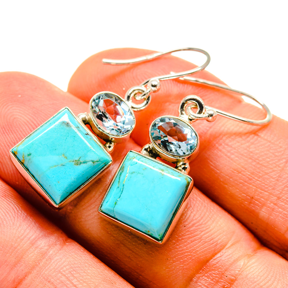 Arizona Turquoise Earrings handcrafted by Ana Silver Co - EARR415484