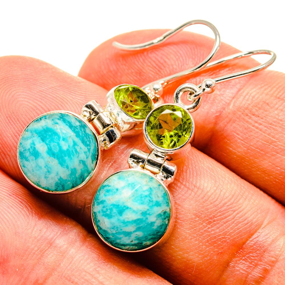 Amazonite Earrings handcrafted by Ana Silver Co - EARR415505