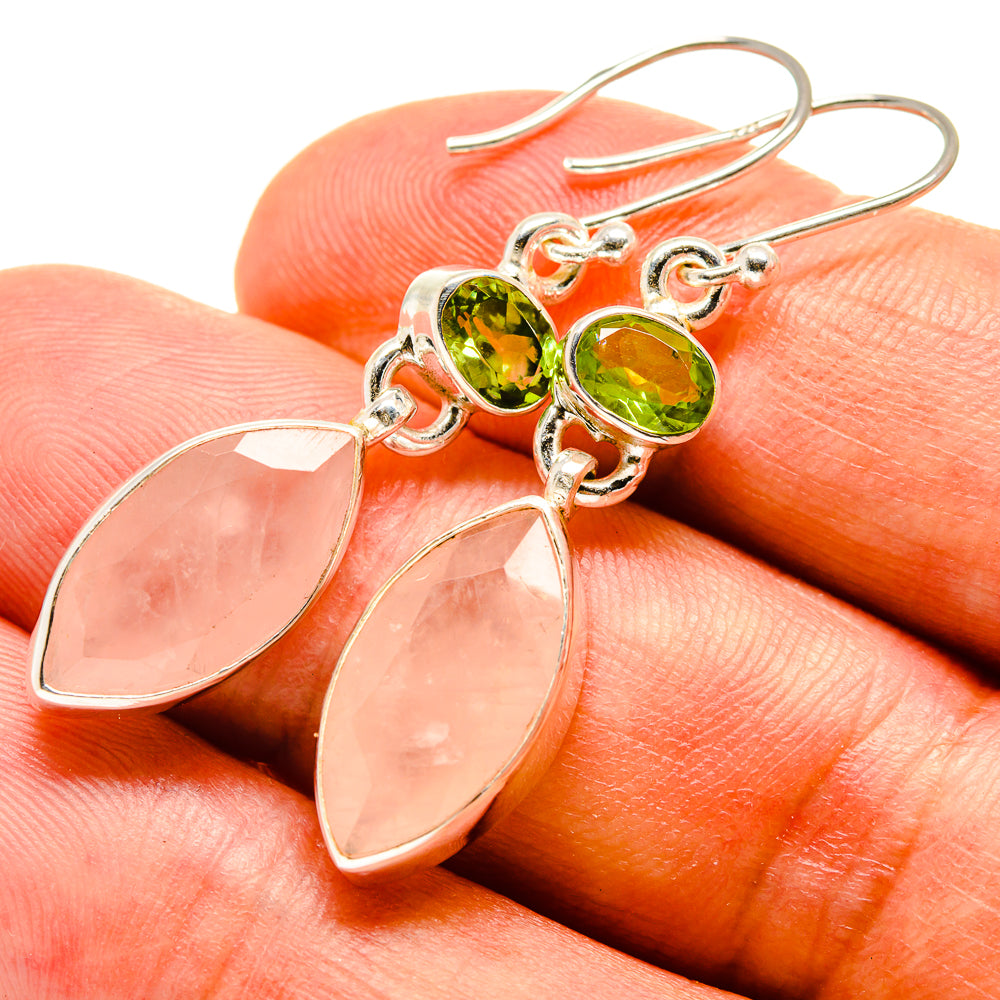 Rose Quartz Earrings handcrafted by Ana Silver Co - EARR415508