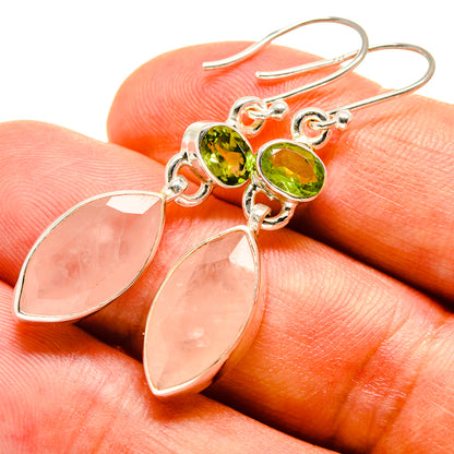 Rose Quartz Earrings handcrafted by Ana Silver Co - EARR415508