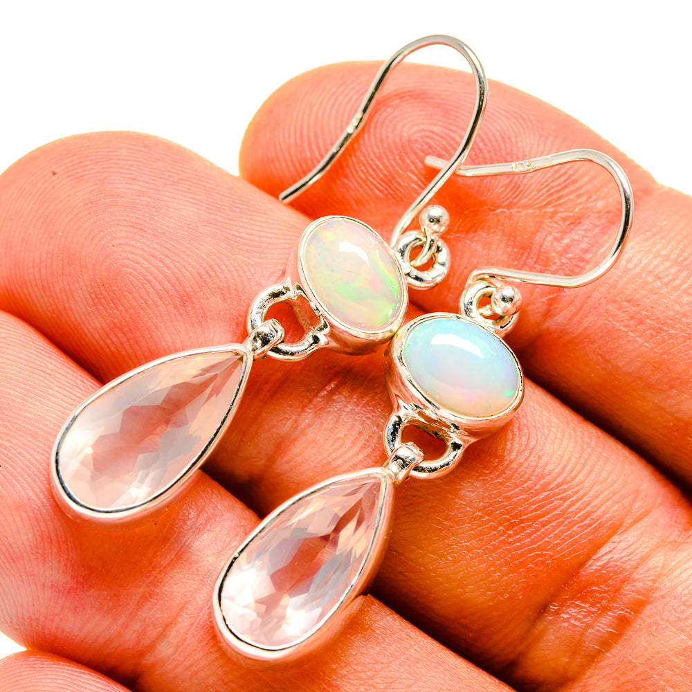 Rose Quartz Earrings handcrafted by Ana Silver Co - EARR415528