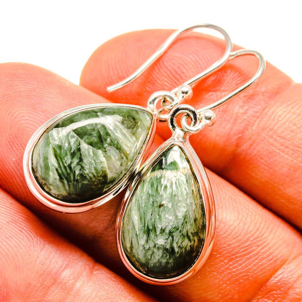 Seraphinite Earrings handcrafted by Ana Silver Co - EARR415532