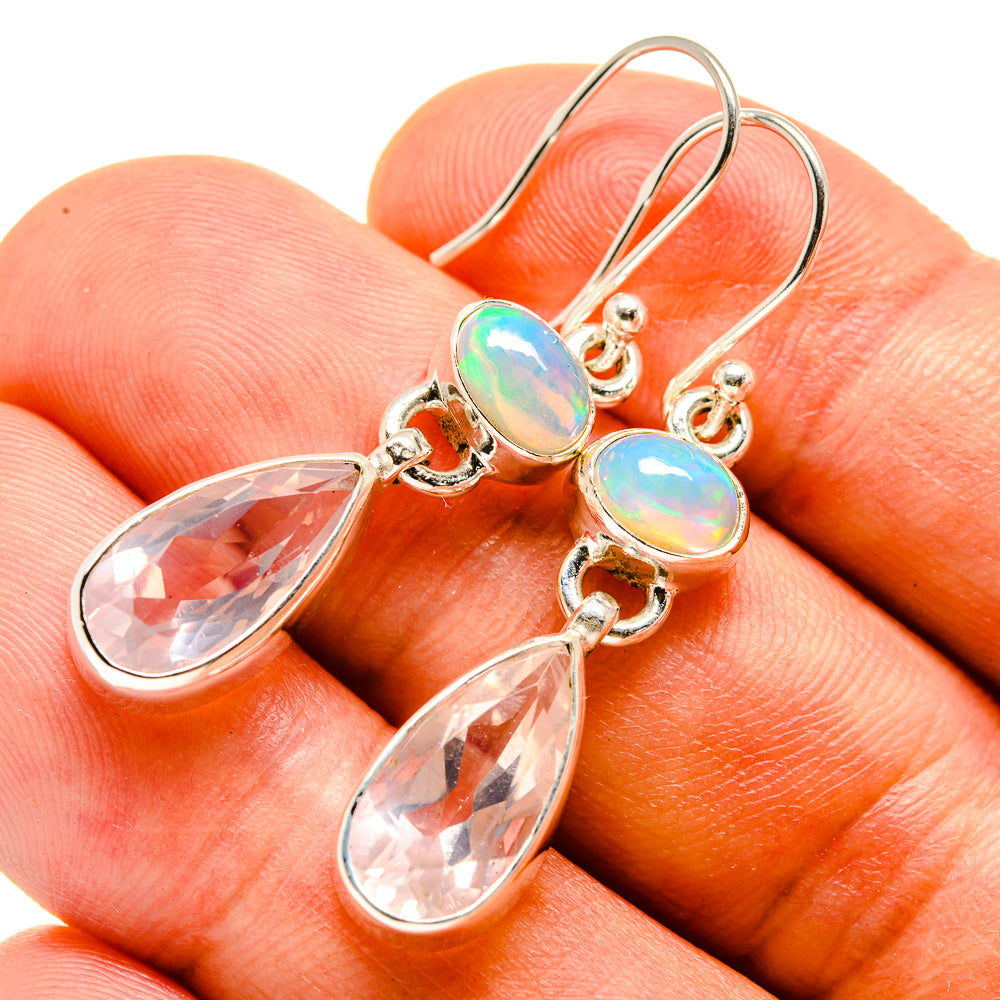 Rose Quartz Earrings handcrafted by Ana Silver Co - EARR415539