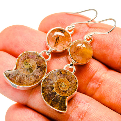 Ammonite Fossil Earrings handcrafted by Ana Silver Co - EARR415545