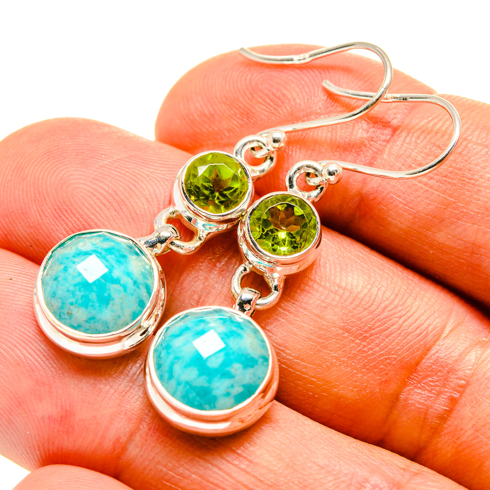 Amazonite Earrings handcrafted by Ana Silver Co - EARR415552