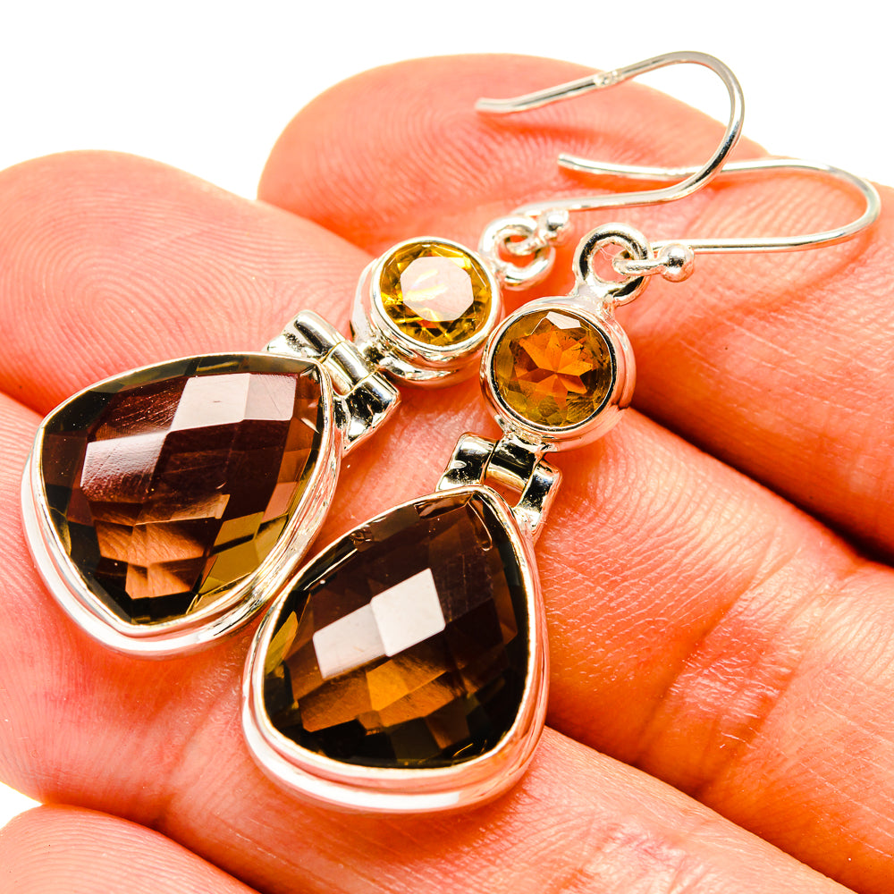 Smoky Quartz Earrings handcrafted by Ana Silver Co - EARR415556