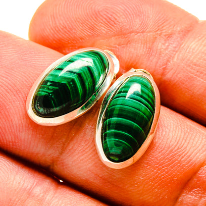 Malachite Earrings handcrafted by Ana Silver Co - EARR415561
