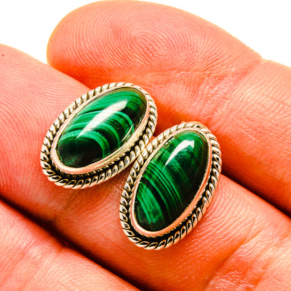 Malachite Earrings handcrafted by Ana Silver Co - EARR415563
