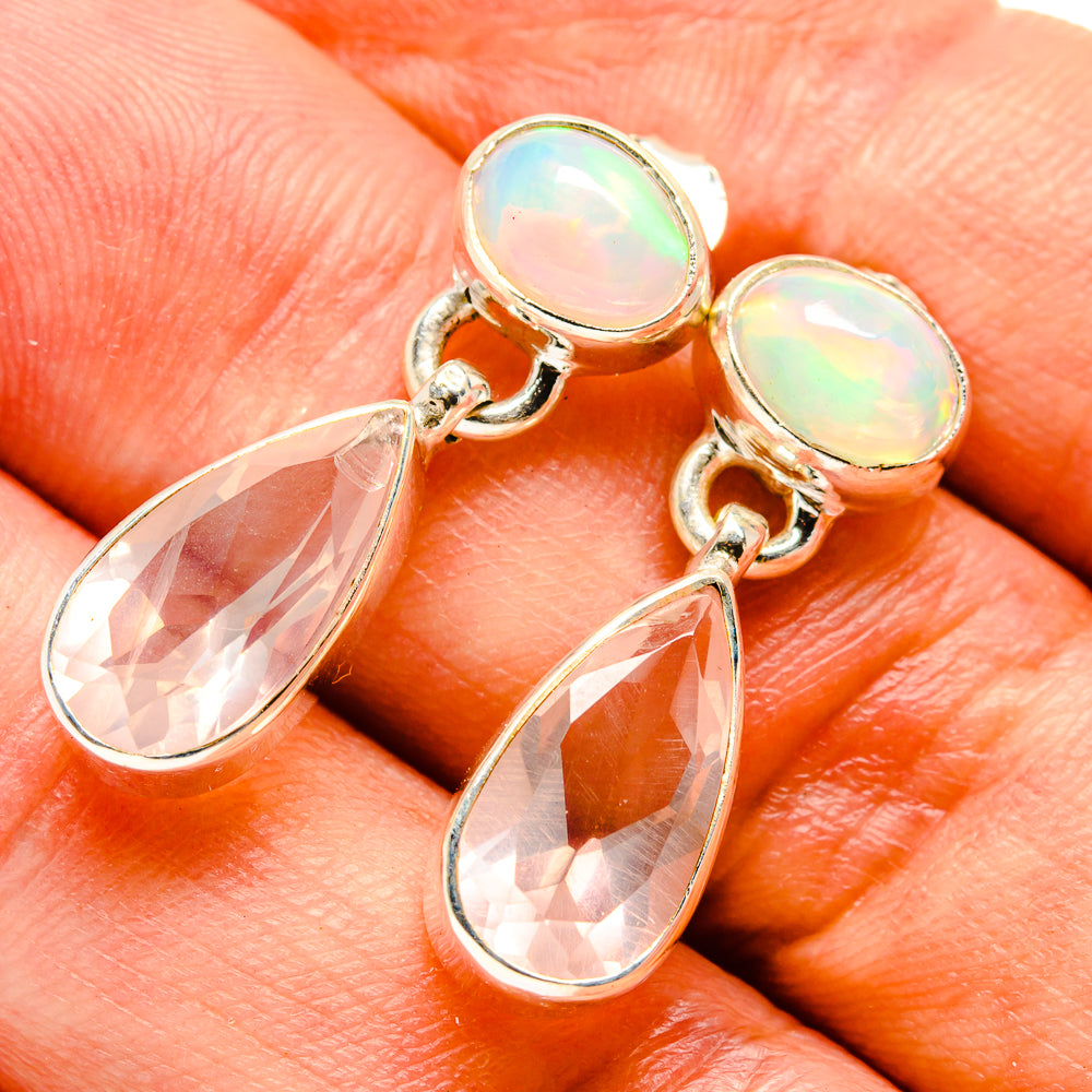 Rose Quartz Earrings handcrafted by Ana Silver Co - EARR415569