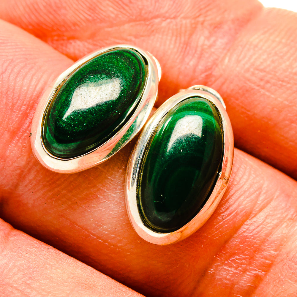 Malachite Earrings handcrafted by Ana Silver Co - EARR415570