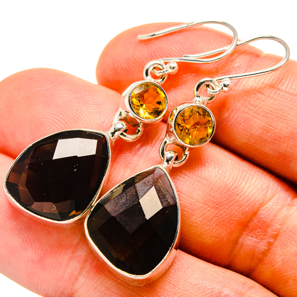 Smoky Quartz Earrings handcrafted by Ana Silver Co - EARR415619