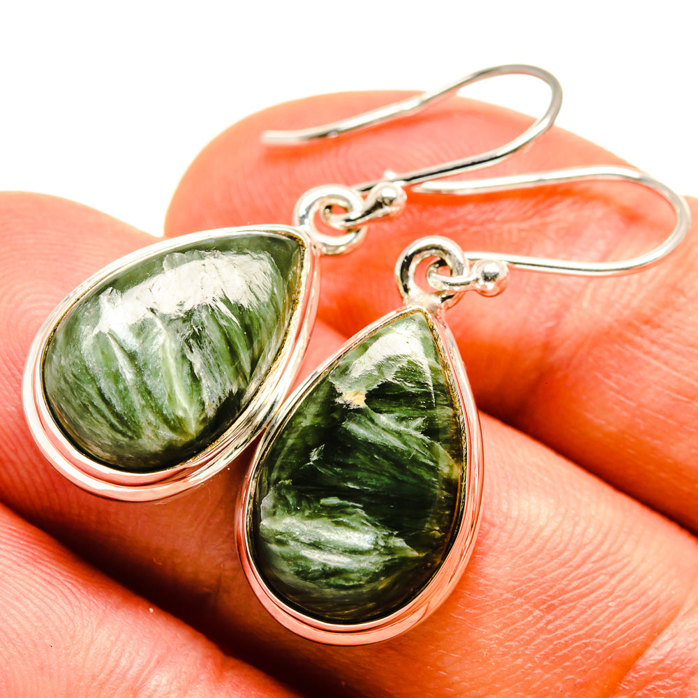 Seraphinite Earrings handcrafted by Ana Silver Co - EARR415621