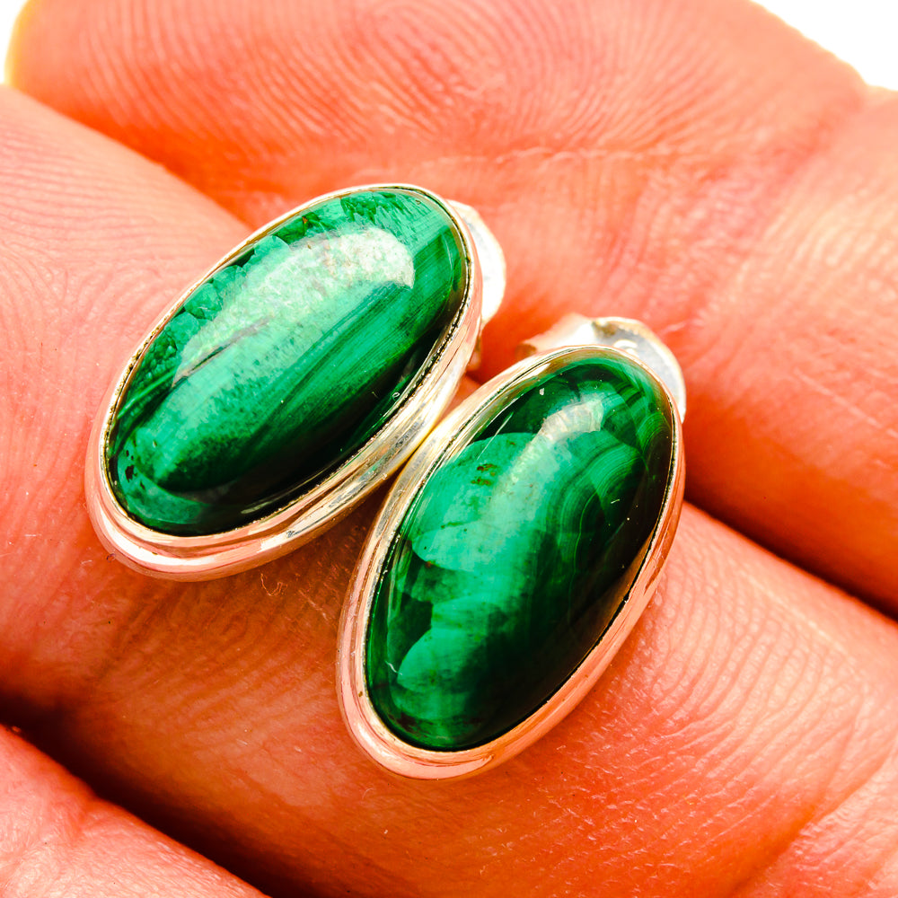 Malachite Earrings handcrafted by Ana Silver Co - EARR415636