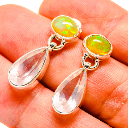 Rose Quartz Earrings handcrafted by Ana Silver Co - EARR415638