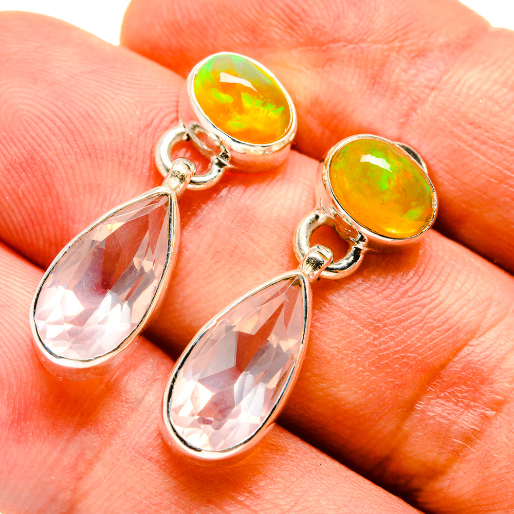 Rose Quartz Earrings handcrafted by Ana Silver Co - EARR415641