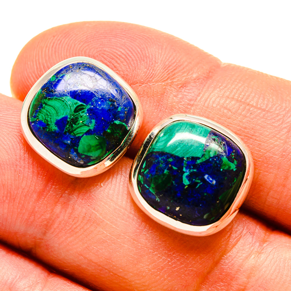 Malachite In Chrysocolla Earrings handcrafted by Ana Silver Co - EARR415643
