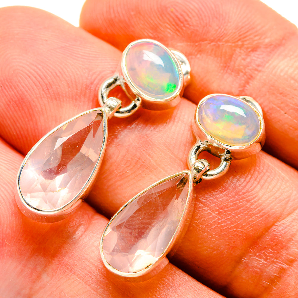 Rose Quartz Earrings handcrafted by Ana Silver Co - EARR415650