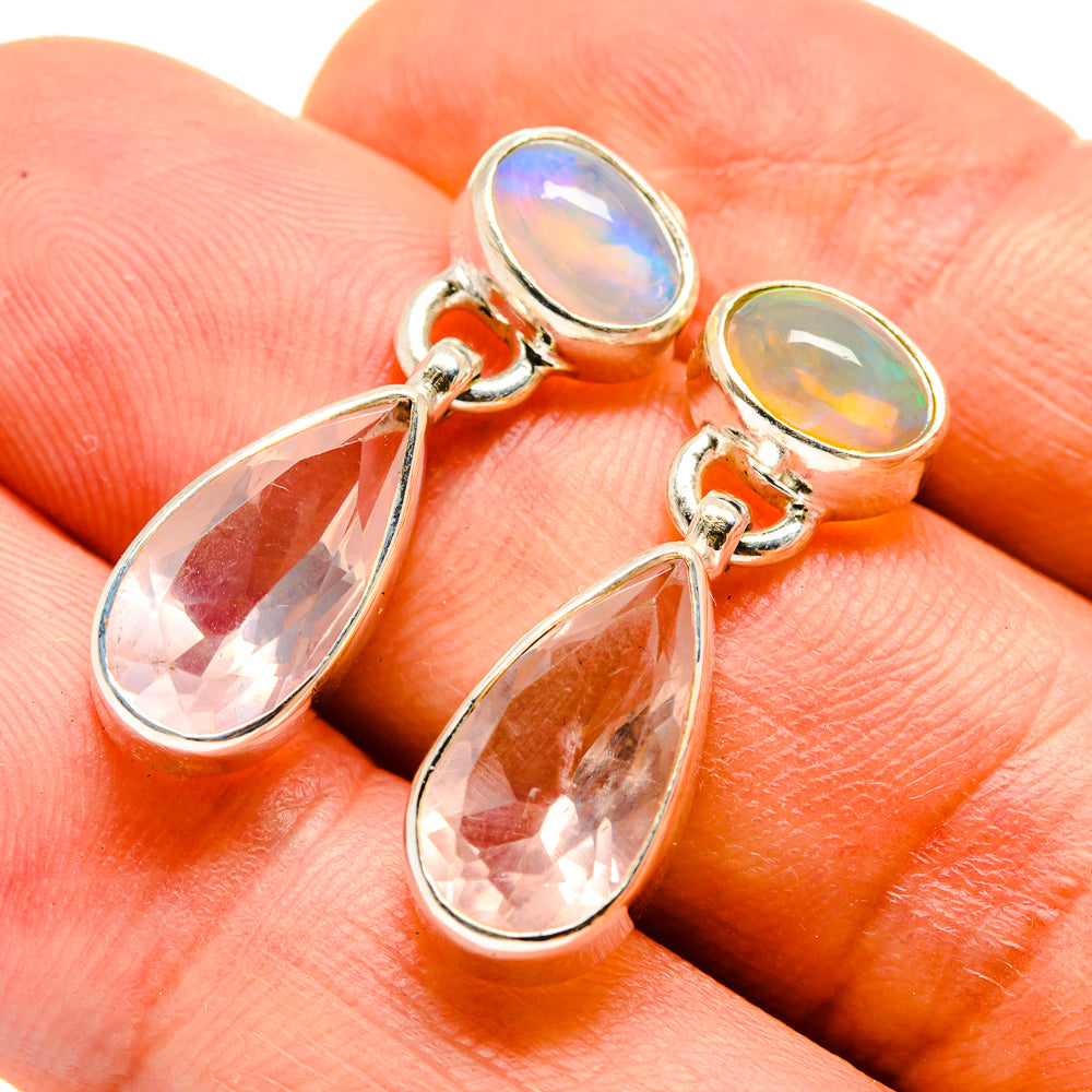 Rose Quartz Earrings handcrafted by Ana Silver Co - EARR415656