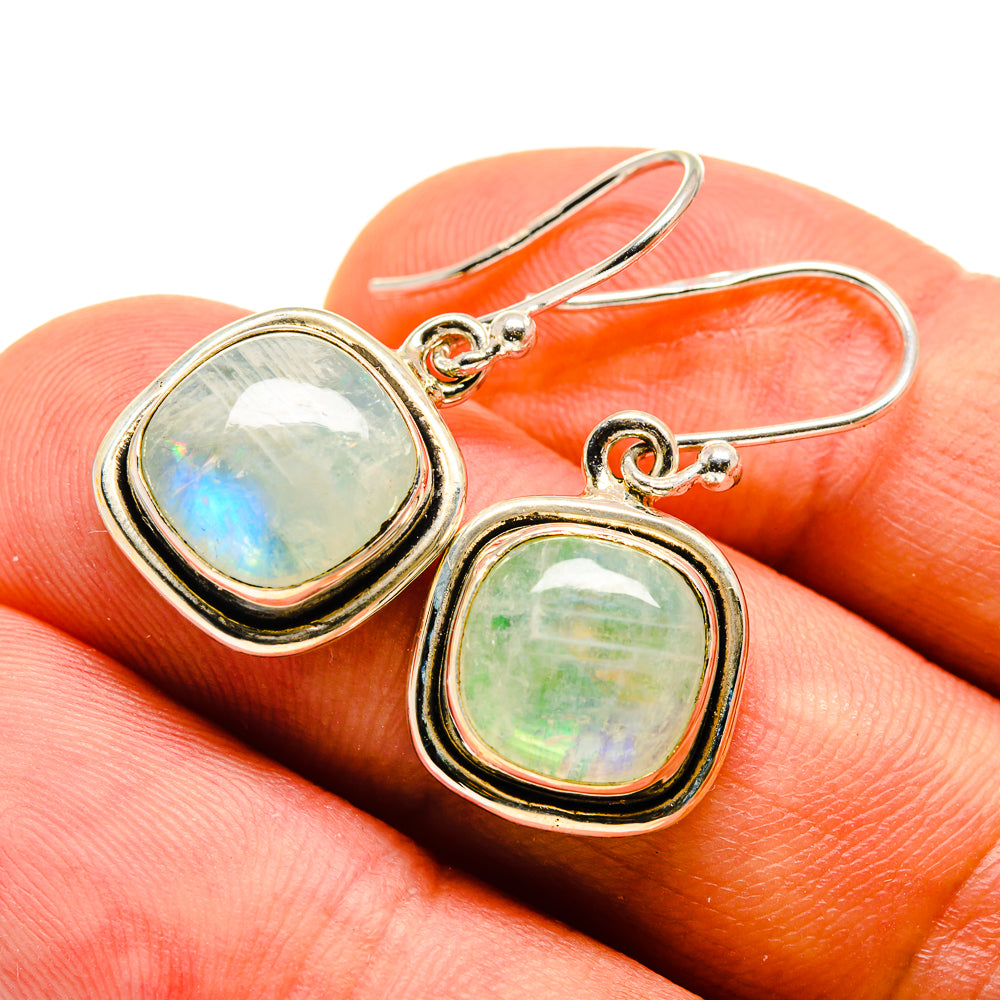 Rainbow Moonstone Earrings handcrafted by Ana Silver Co - EARR415667