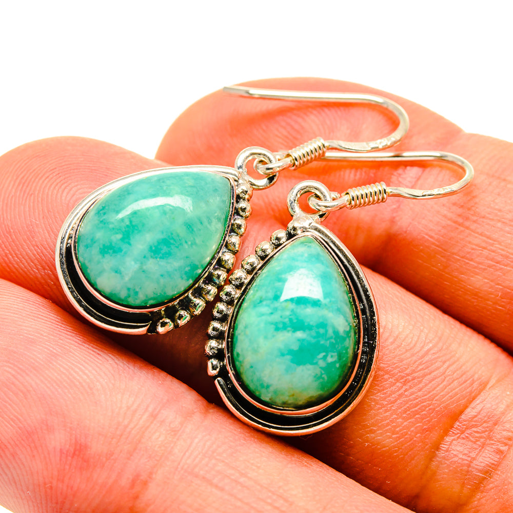 Peruvian Amazonite Earrings handcrafted by Ana Silver Co - EARR415668