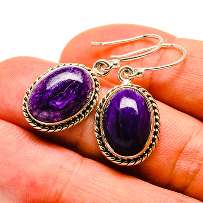 Charoite Earrings handcrafted by Ana Silver Co - EARR415669