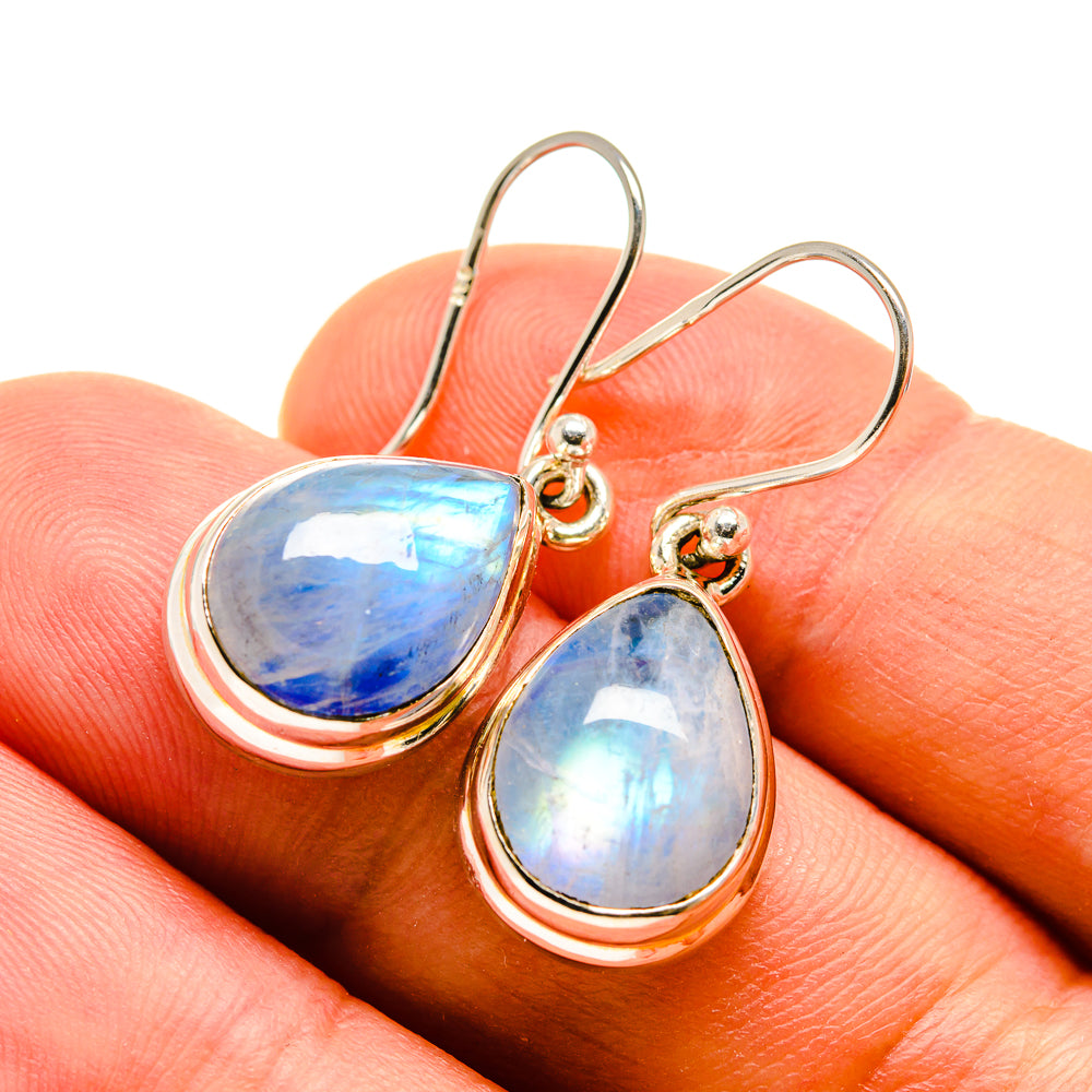 Rainbow Moonstone Earrings handcrafted by Ana Silver Co - EARR415673