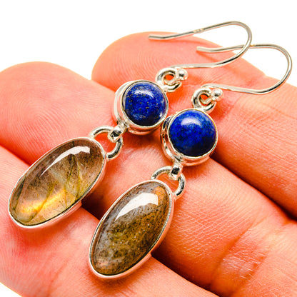 Labradorite, Lapis Lazuli Earrings handcrafted by Ana Silver Co - EARR415682