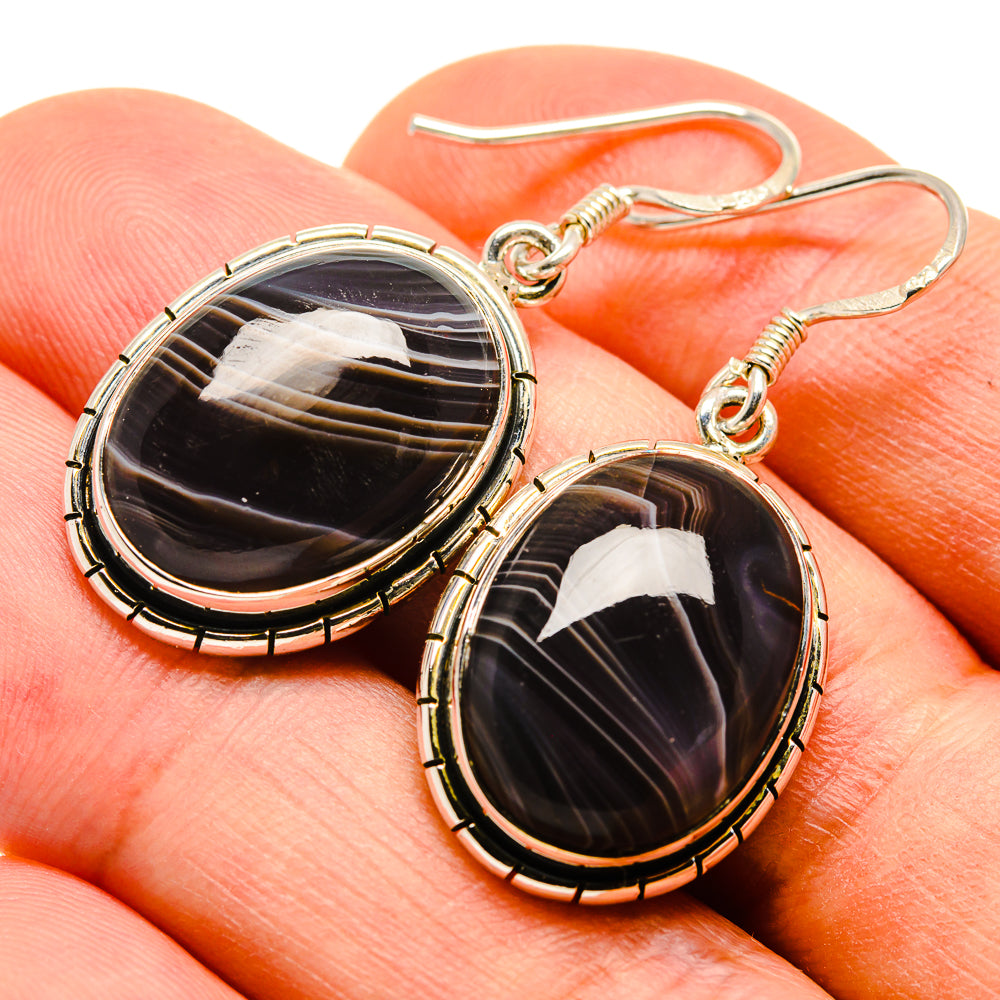 Botswana Agate Earrings handcrafted by Ana Silver Co - EARR415687
