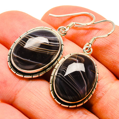 Botswana Agate Earrings handcrafted by Ana Silver Co - EARR415687