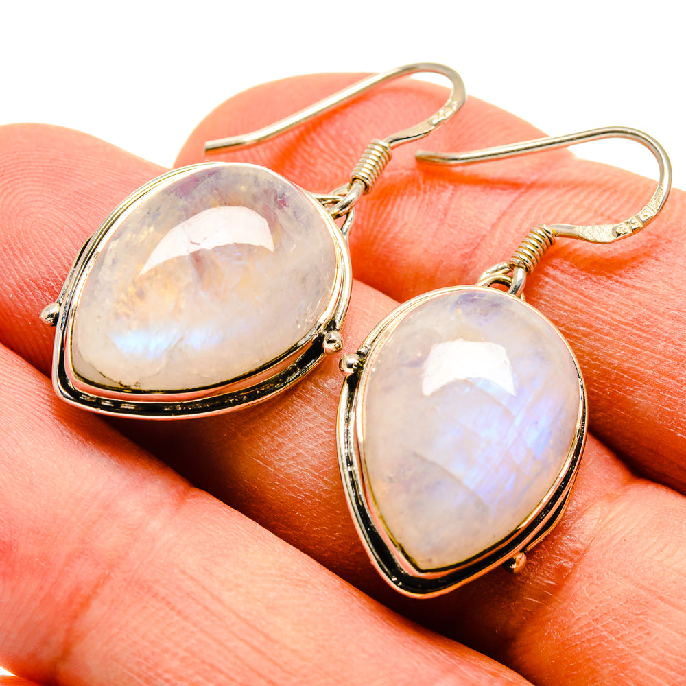 Rainbow Moonstone Earrings handcrafted by Ana Silver Co - EARR415689