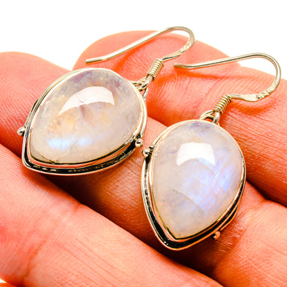 Rainbow Moonstone Earrings handcrafted by Ana Silver Co - EARR415689